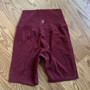 Women's Buff Bunny High-Waisted Burgundy Shorts